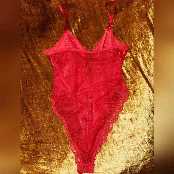 Vintage 1980s Red Teddy Bodysuit by Emil Bole